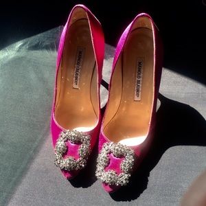 Manolo Blahnik 10cm silk highheels